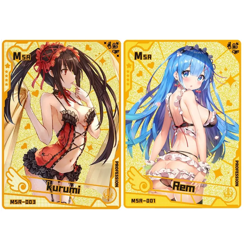 2022 New Goddess Story  Metal Cards Cadate A Live Tokisaki Kurumi Rem Collection Cards Child Birthday Gift Board Game Table Toys