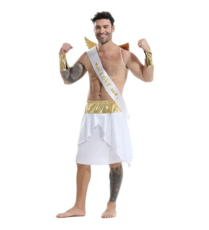 

Взрослый греческий Купидон Любовь Мужчины Косплей Хэллоуин Костюм Забавный Вечерний День Одеваются Наряд