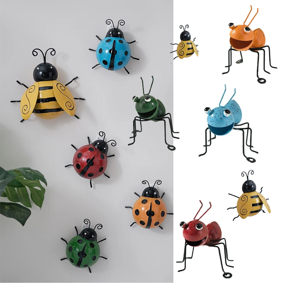 Photography Props Ants Props Ladybird Bees Hanger Statue Garden Decor Figure Outdoor Yard Lawn Decor Bee Sculpture Home Decor