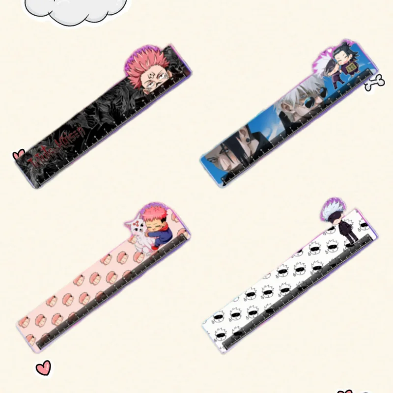 15Cm Double-Sided Print Recycled Acrylic Ruler for Jujutsu Kaisen Clear Exquisite Office Scale Account Stationery Measuring Tape