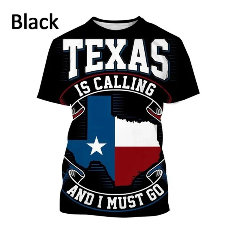 

Texas State Flag Graphic T Shirt for Men Clothing 3D Printed USA US Flag T-shirt Fashion Streetwear Casual Women Tops Tee Shirts