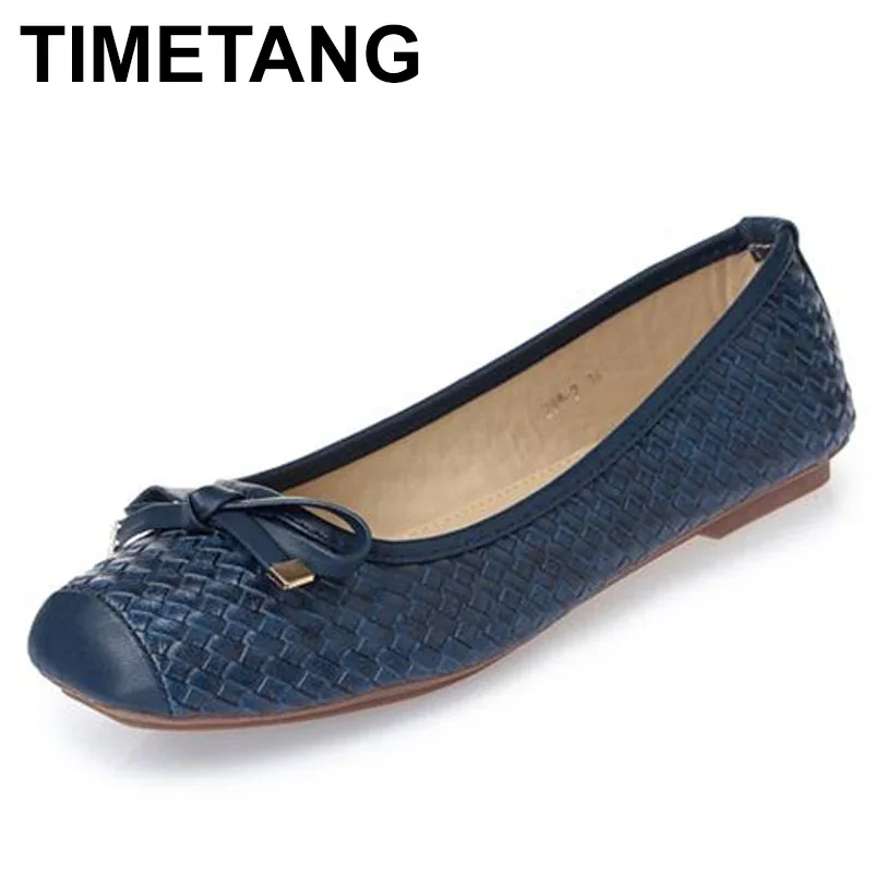 TIMETANGFashion casual flat shoes Vintage classic Flats Soft bottom women\'s shoes big size  Boat shoes flat ballerina shoesE644