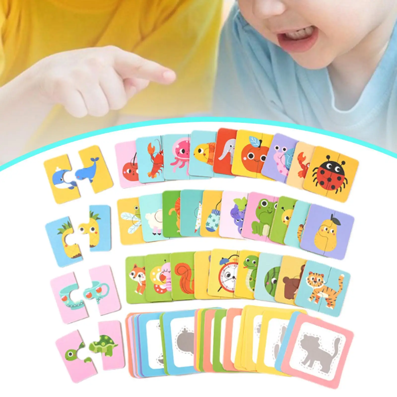 Puzzle coordinati Rompicapo Colore Forma Cognizione Gioco educativo di abbinamento ombra per l'intrattenimento Interazione familiare