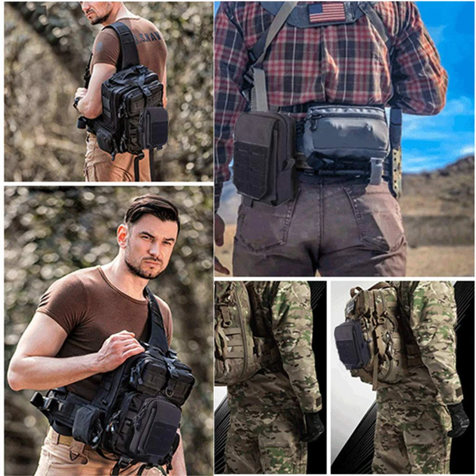 Tactical Molle Militar cintura saco para homens, EDC ferramenta saco, Utility Gadget Organizer, Vest Pack bolsa, caixa do telefone móvel, bolsa ao ar livre