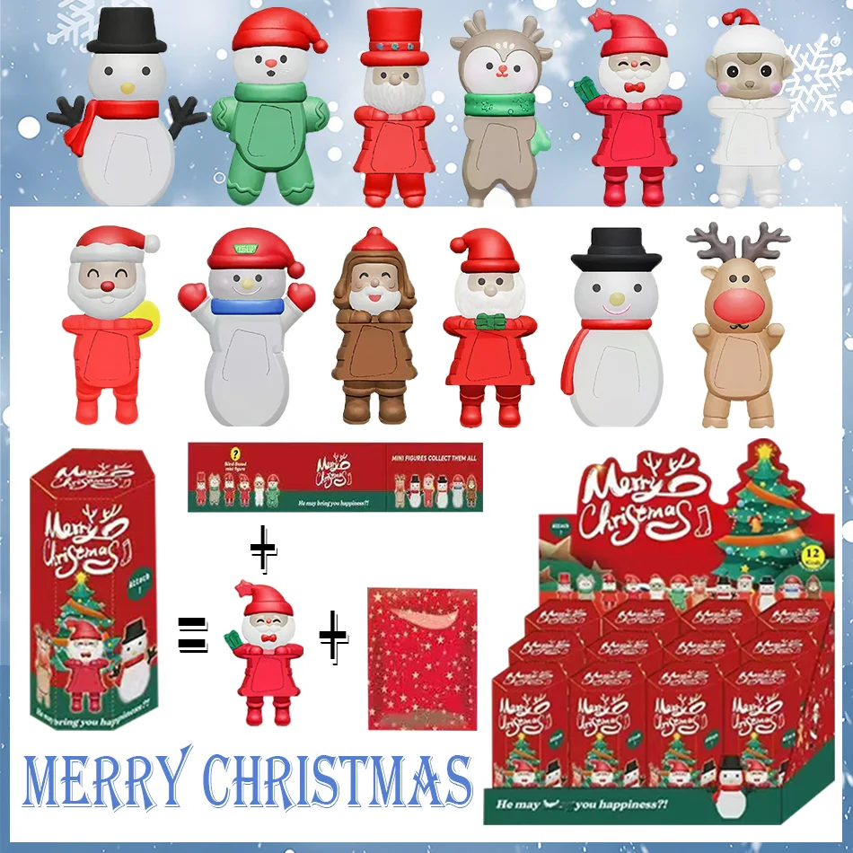 S Angel Christmas Party Series Blind Box Sneeuwpop Autotelefoonaccessoires Kinderspeelgoed Kerstverjaardagscadeaus