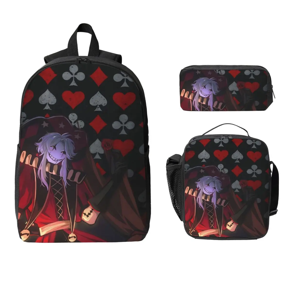 Pierrots The Freak Circus Backpack Lunch Box Pencil Boxes for Boys Girls Backpacks School bag Bookbag Set