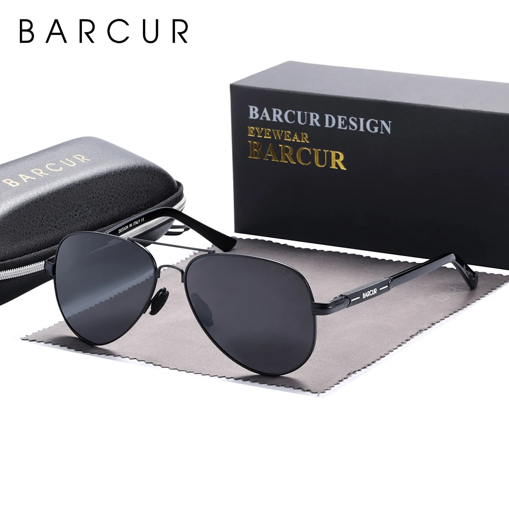 Barcur Männer Sonnenbrille Pilot polarisierte Sonnenbrille männliche Frauen Zubehör fahren oculos gafas de sol – Detail 5