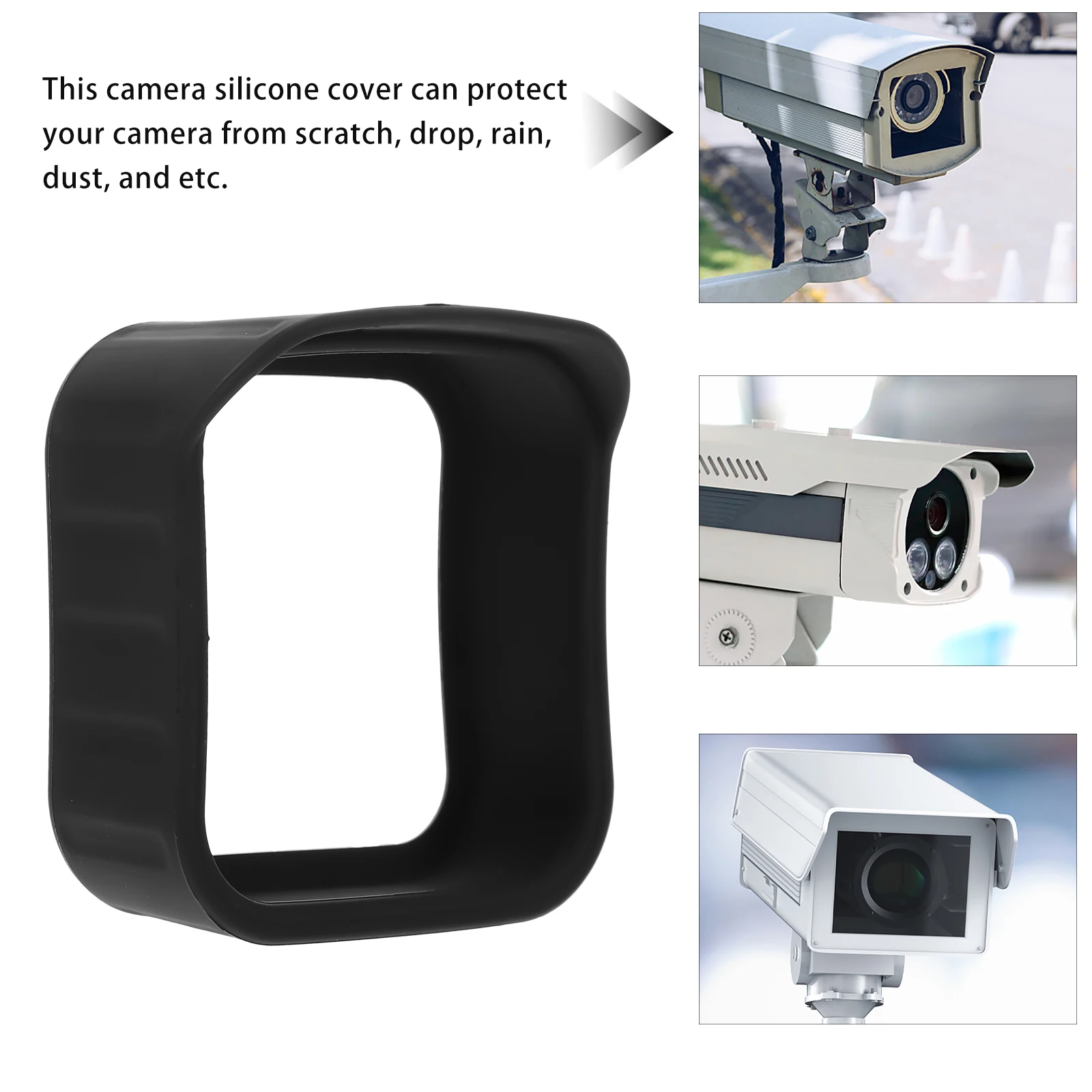 

4pcs Camera Silicone Cover Weather-Proof Outdoor Protective Case Dust Resistant Shockproof For Security Monitor Household Use
