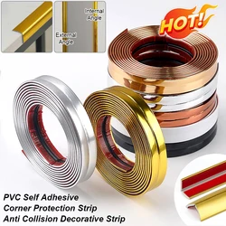5/1M PVC Self-Adhesive decorative strip wall sticker anti collision Tape bumper guard strip Furniture edge Wall Corner protector