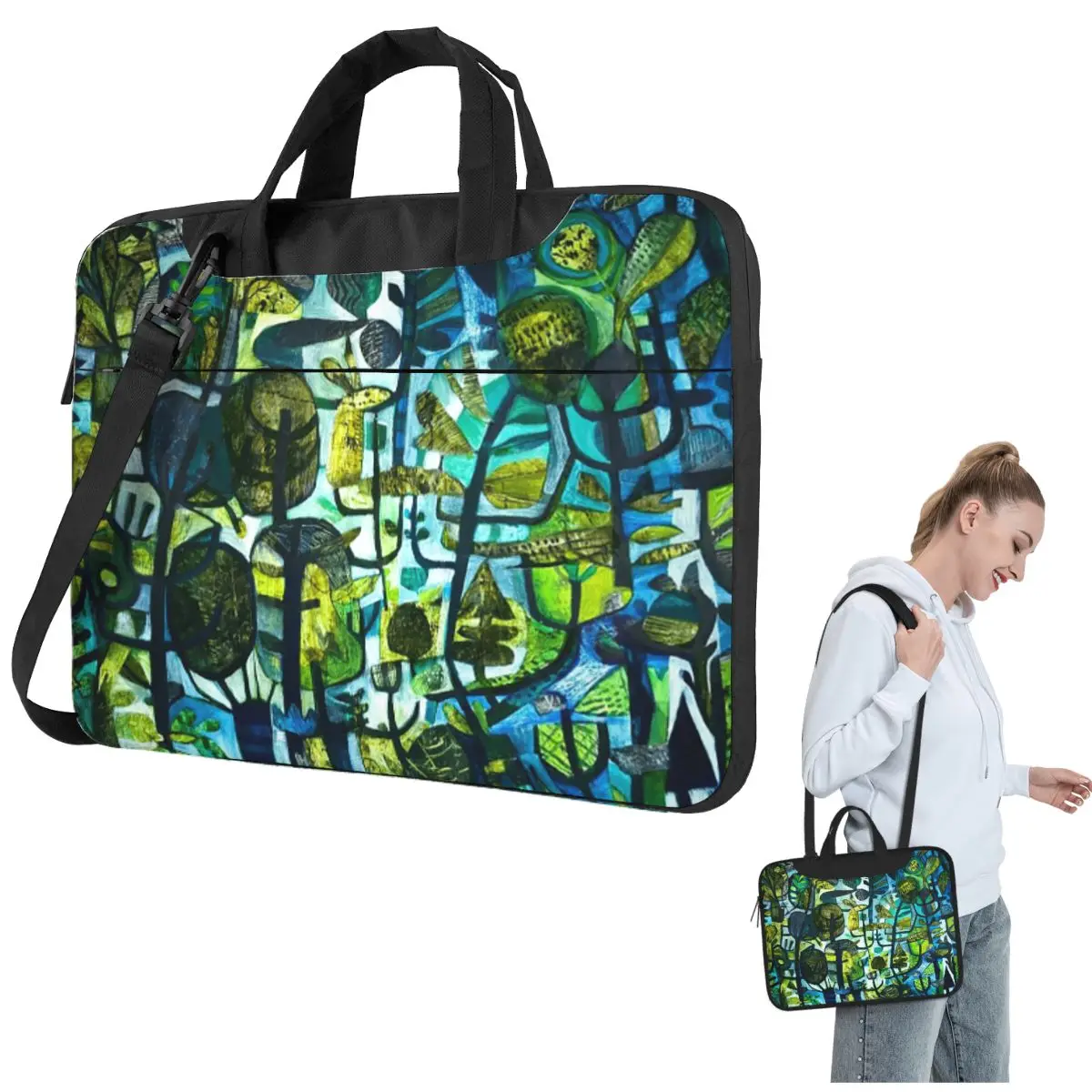 

Изумрудный лес, сумка через плечо для ноутбука, сумка для компьютера, устойчивая защитная сумка для ноутбука для Lenovo