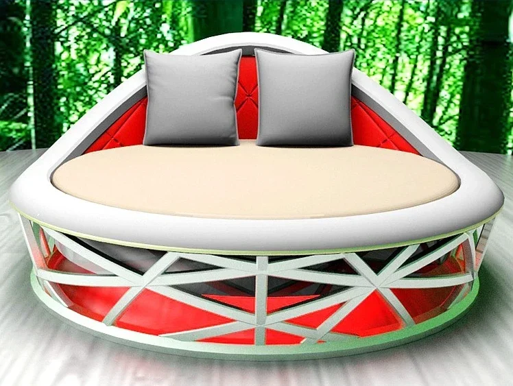 round Bed B & B Furniture Hotel Water Bed Boutique Light Luxury Apartment Electric Forest Cave Theme Hotel Bird's Nest Bed