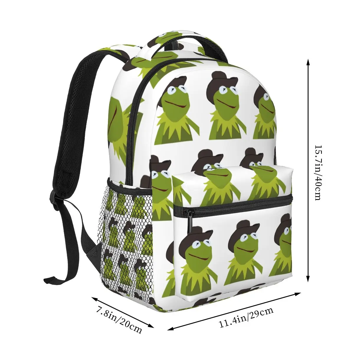 Kermit Backpacks Boys Girls Bookbag Students School Bags Cartoon Travel Rucksack Shoulder Bag Large Capacity