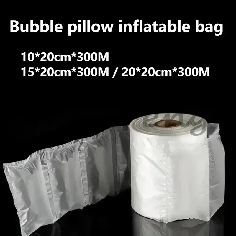 300m Air Pillow Bubble Cushion, 10/15/20cm*20cm Inflatable Shockproof Void Fill Bag for Express Packaging