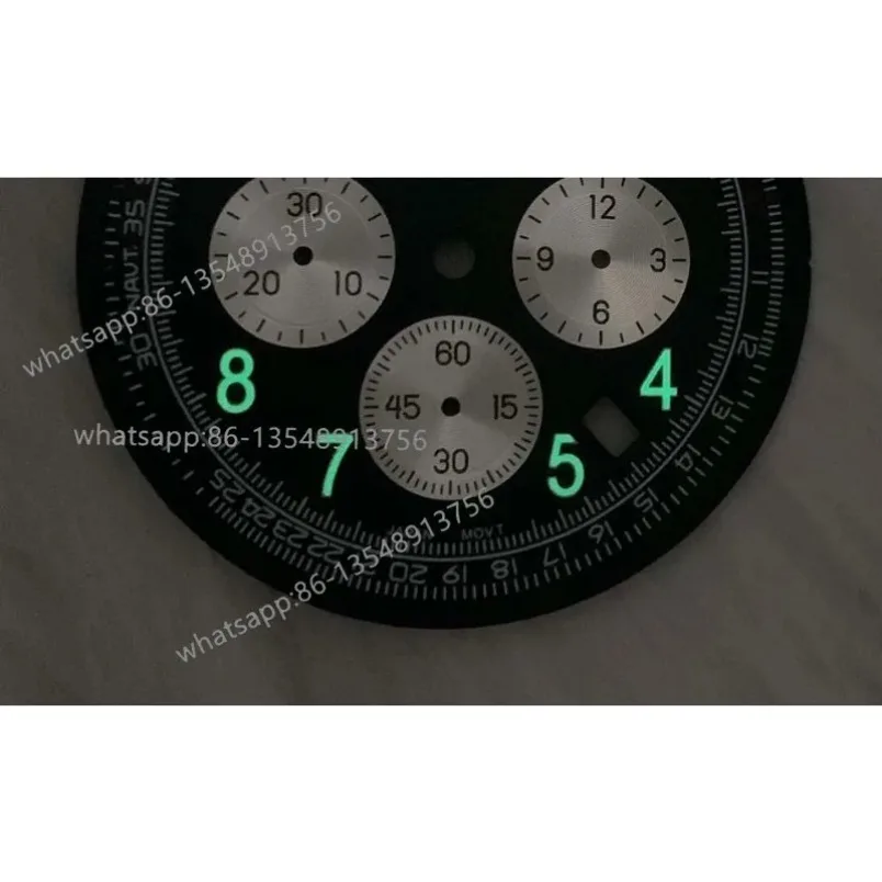 

Новинка 2023 года, аксессуары для часов, циферблат 36,8 мм, зеленый светящийся, подходит для японского кварцевого механизма VK63, буквальный
