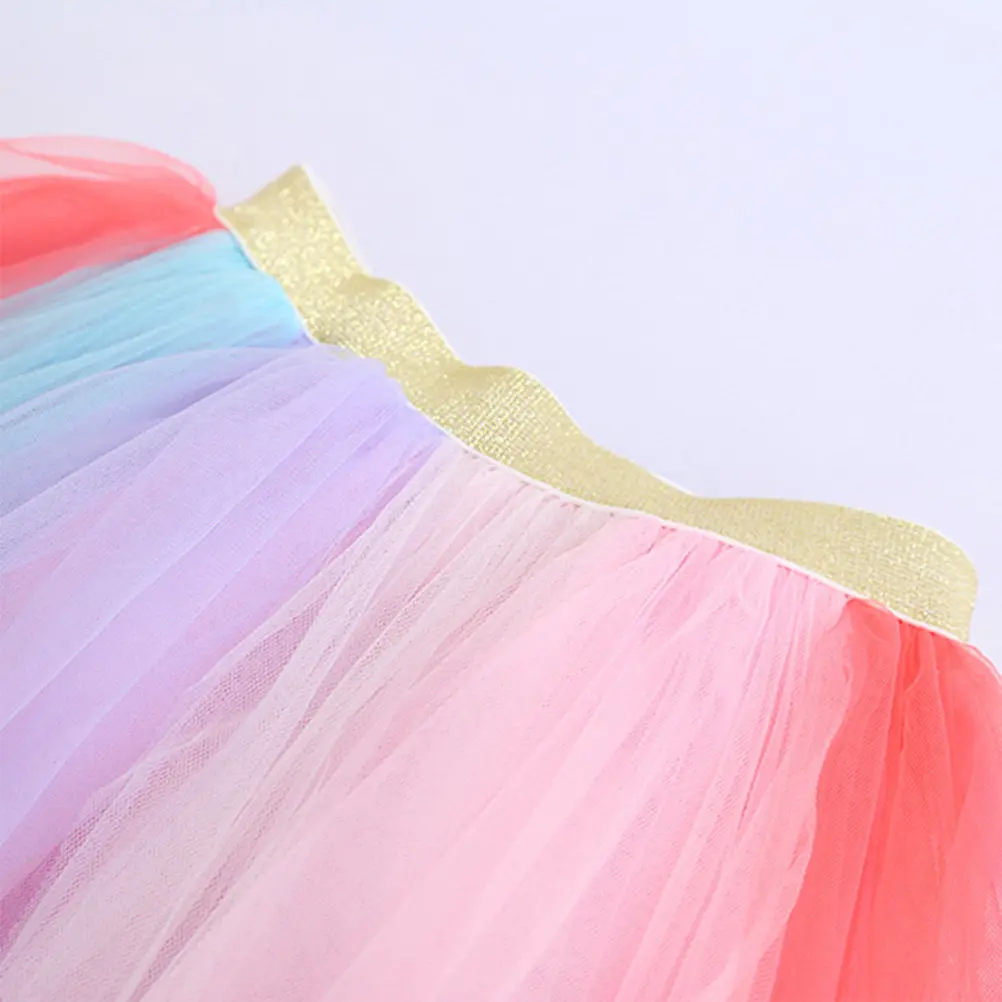 1Set Unicorn Rainbow Tutu Dress for Girls Birthday Party Cosplay Costume Carnival Outfit Stage Performance Skirt Comfortable