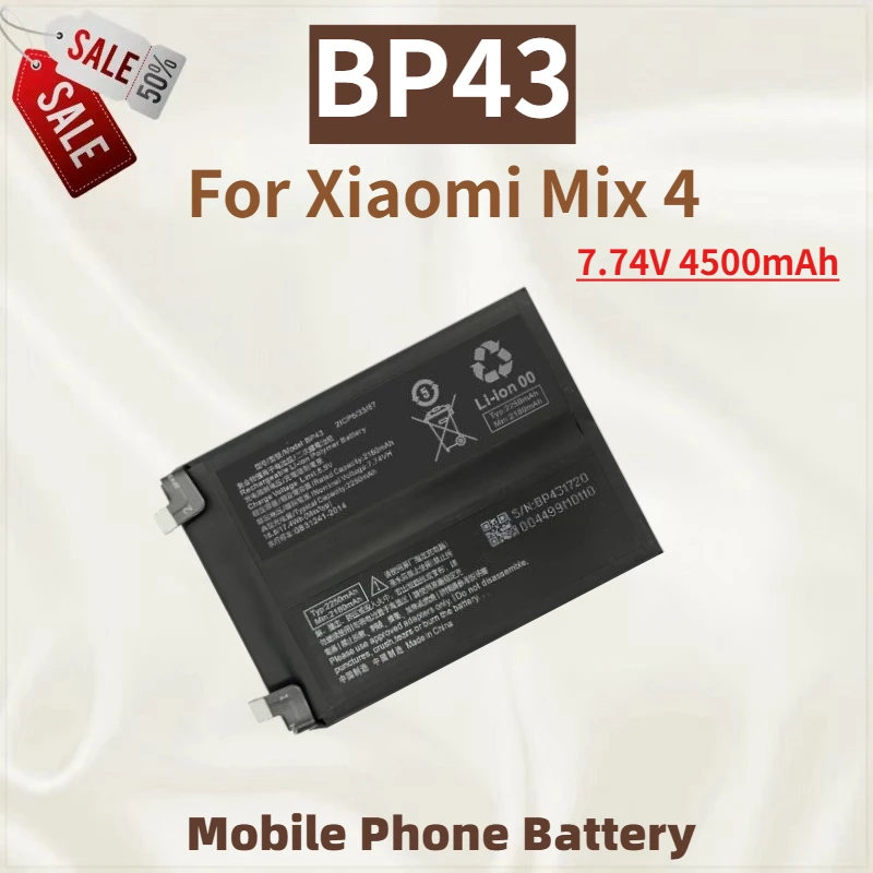 

Высококачественная батарея для телефона BP43, 7,74 В, 4500 мАч для Xiaomi Mix 4, совершенно новая сменная батарея