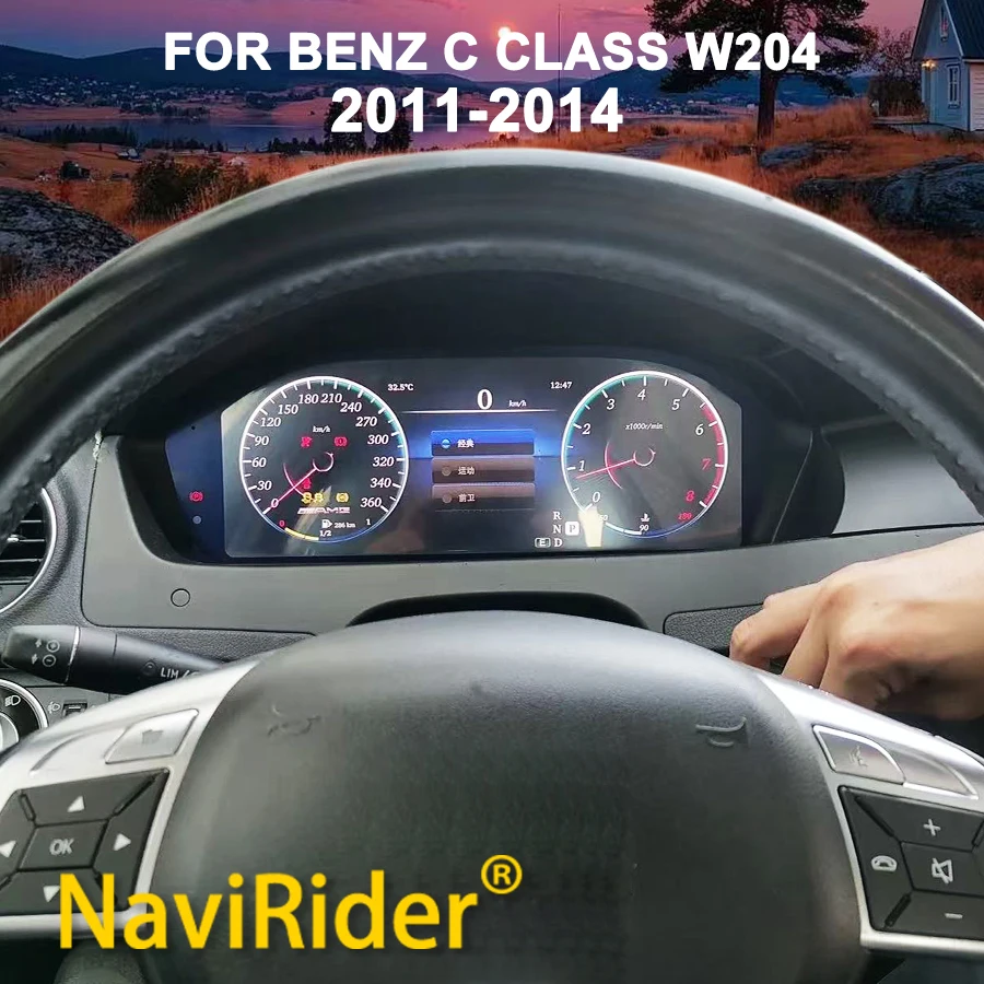 

Цифровая приборная панель LCD для Mercedes-Benz C-класса W204 2011-2014 NTG4.5, GPS-спидометр, виртуальный кокпит, часы