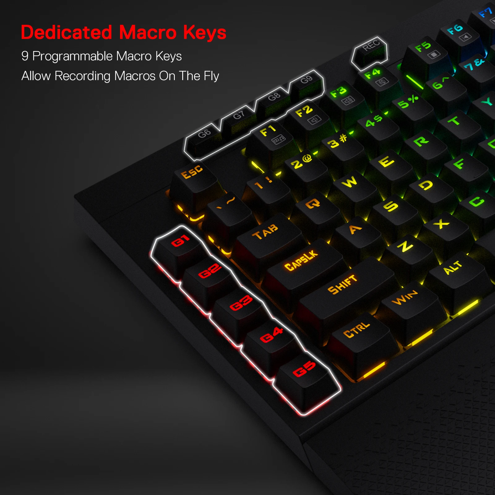 Redragon K596 Wired RGB Mechanical Gaming Keyboard, 87 Keys TKL Compact Keyboard  Wrist Rest, Red Switches