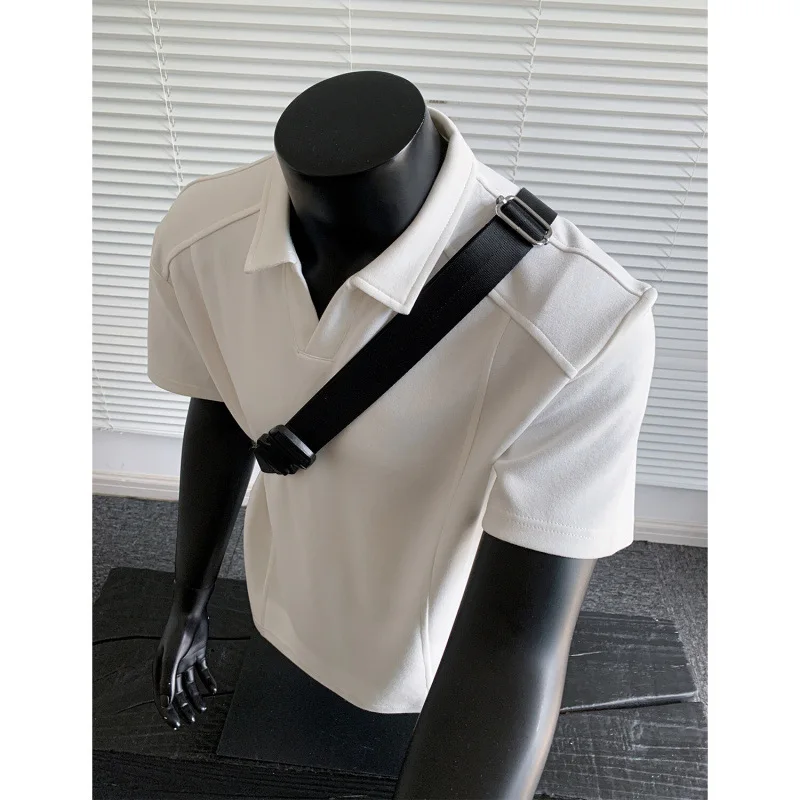 Kaus Polo Kelas Berat Pria Kerah Lengan Pendek Katun Murni Kaus 400gsm Musim Panas Kasual Gaya Cleanfit Regular Fit