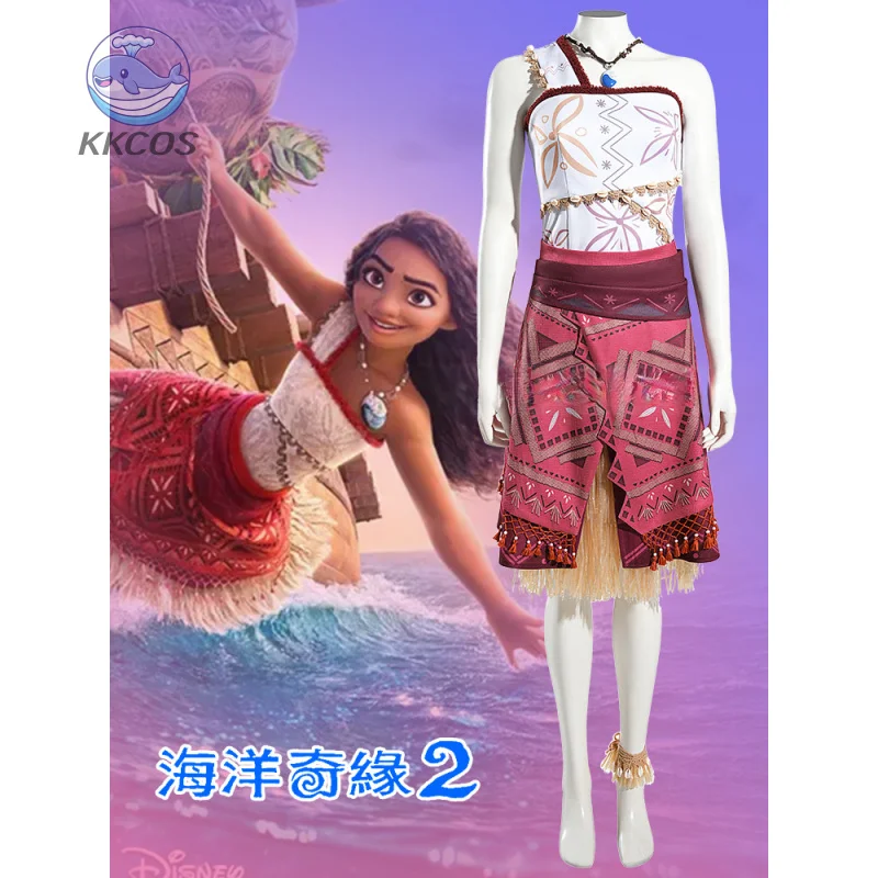 أزياء Moana2 التأثيرية مجموعة البولينيزية البوهيمية فستان مطبوع عليه زهور لحفلات الهالوين ملابس لعب الأدوار KKCos