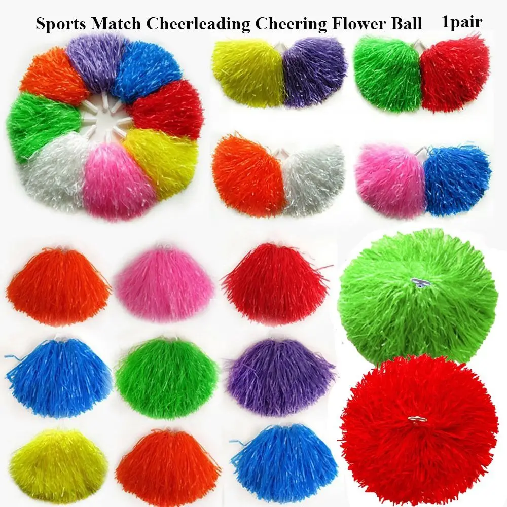 1pair 9 Colors Fancy Competition Flower Cheerleader pompoms Club Sport Supplies Dance Party Decorator Cheerleading Cheering Ball