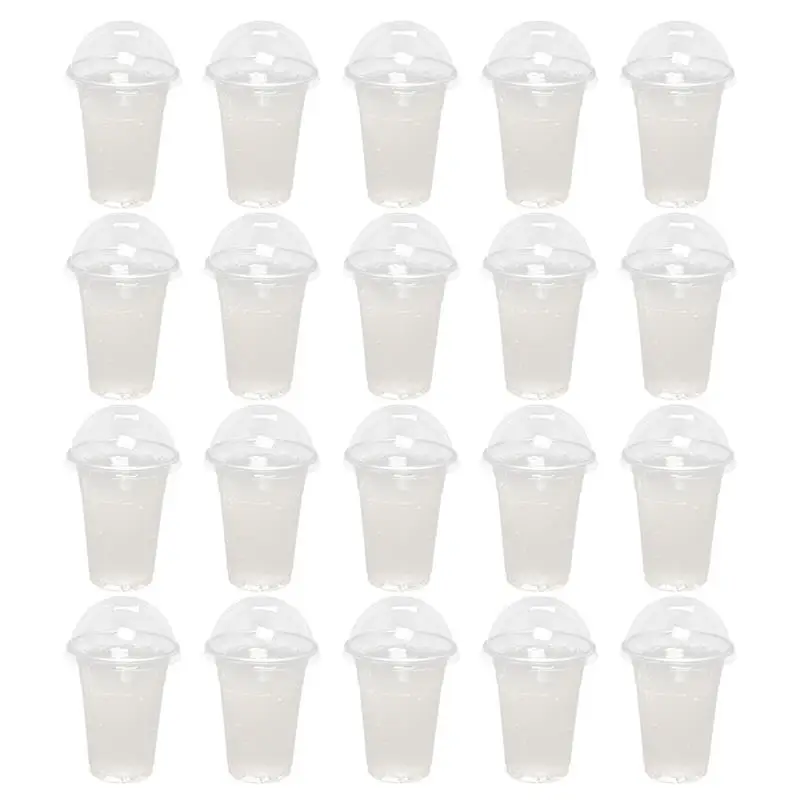 

30 Sets Plastic Drink Juice Cups Lids Transparent Transparent Beverage Cups Beverage Packaging Disposable Cold Abs for Party