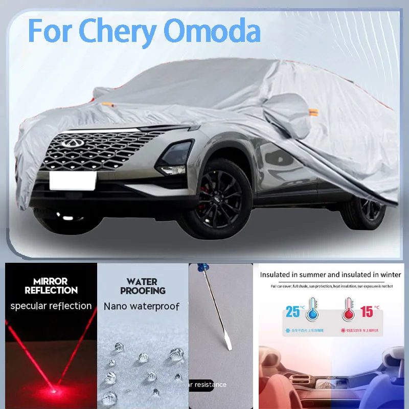 

For Chery Omoda Full Car cover with UV protection and Winter Insulation roles,Rainproof,Snowproof Ati-frost properties.