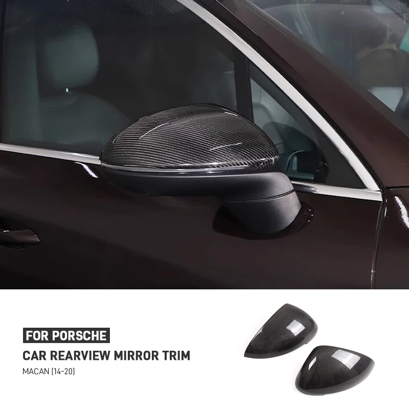 

For Porsche Macan 2014-2020 Real Carbon Fibre Car Rearview Mirror Cover Shell Trim Sticker Car Exterior Decoration Accessories