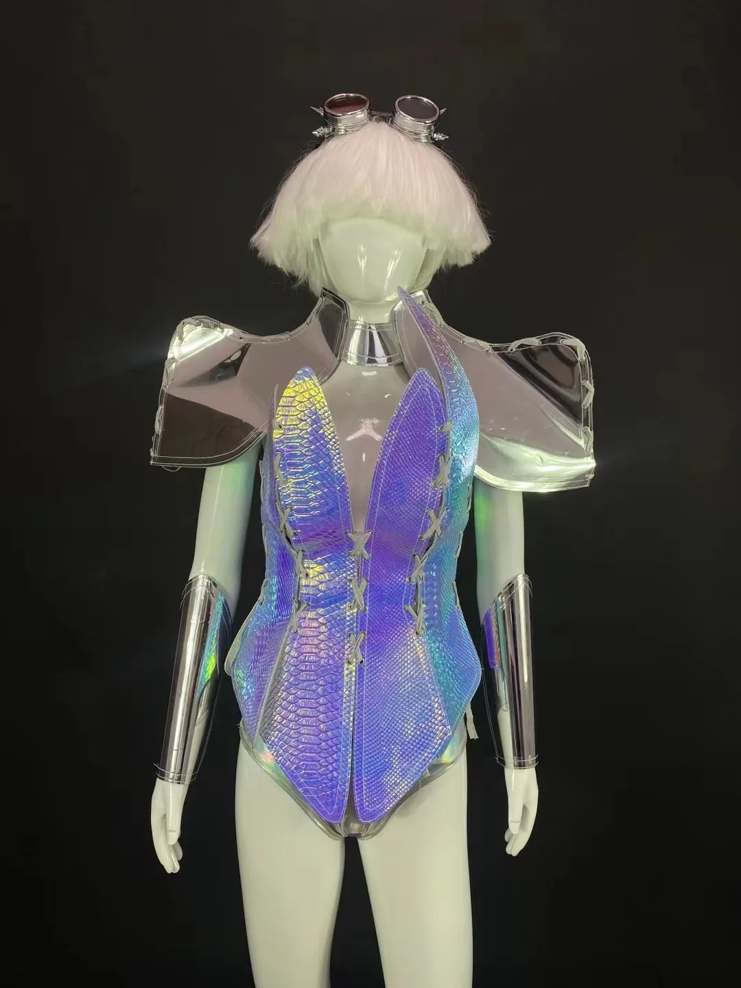 

Зеркальный лазер Леди Гага для танцев, фотосъемки, дня рождения, выпускного, эластичный, для особых случаев, сексуальный выпускной