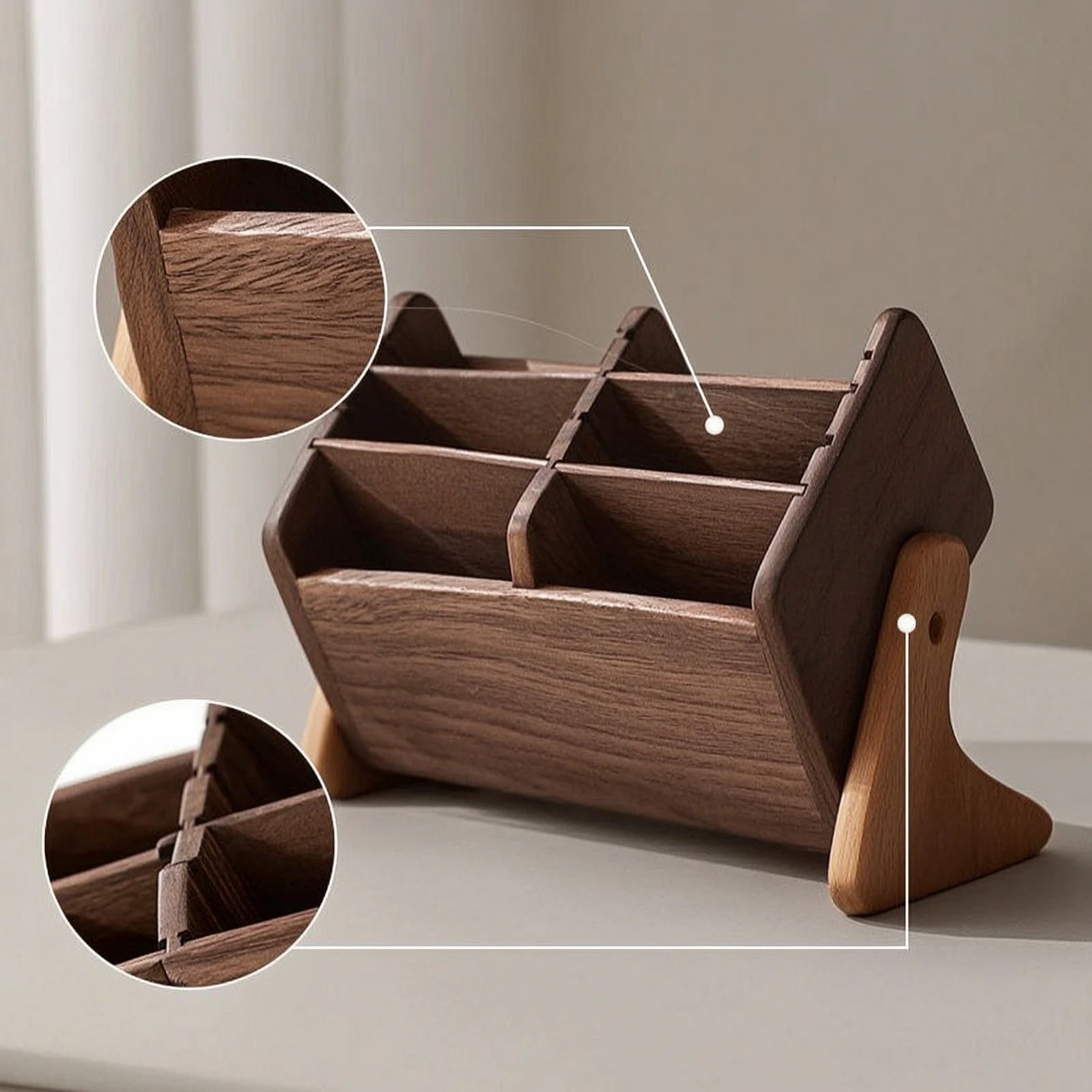 Makeup Organizer with Adjustable Dividers Minimalist Wood Organizer with Divider Cosmetic Storage Box Multifunctional Sturdy