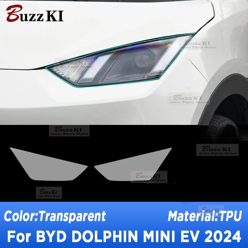 Car Headlight Protection Transparent Anti-Scratch Protective Film TPU Stickers For BYD Dolphin Mini Seagull EV 2024 Accessories