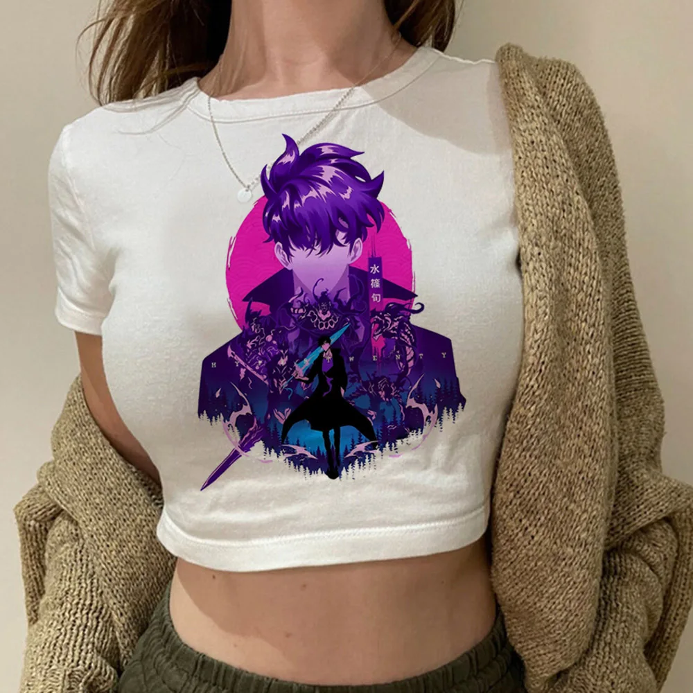 Solo Leveling crop top babydoll shoujo girl style Streetwear harajuku y2k Fairy summer Slim Fit Cute girls tees