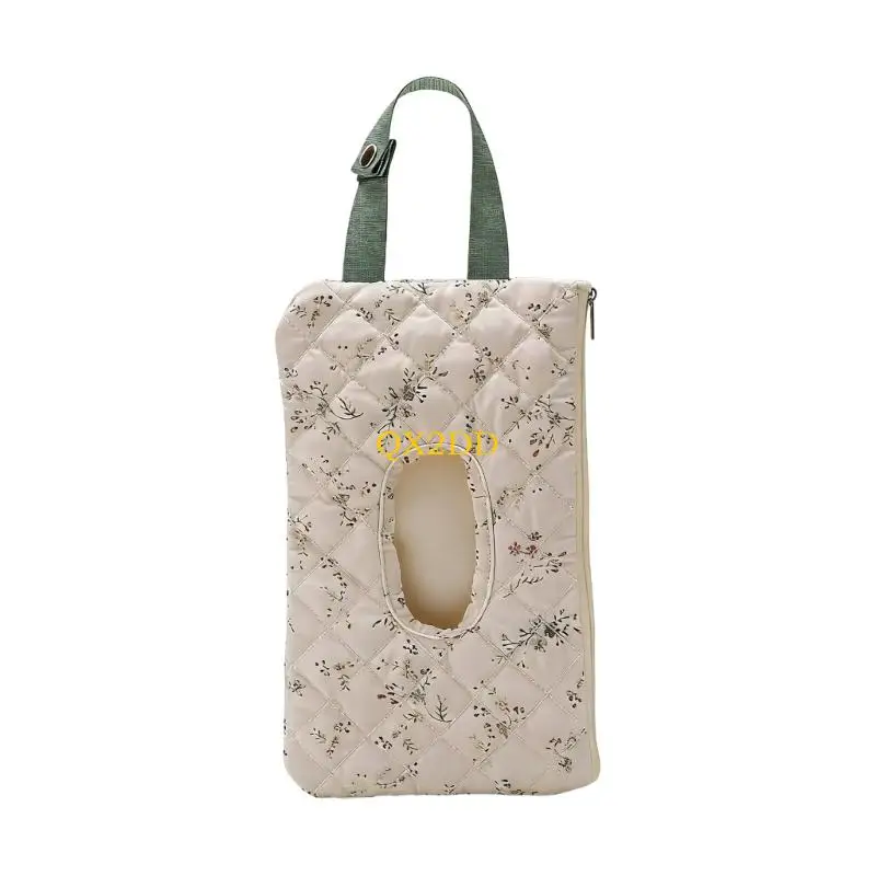 QX2D Baby Strollers Tissue Holder With Wide Opening Design Large Capacity Storage And Portable Hanging Strap For Easy Access