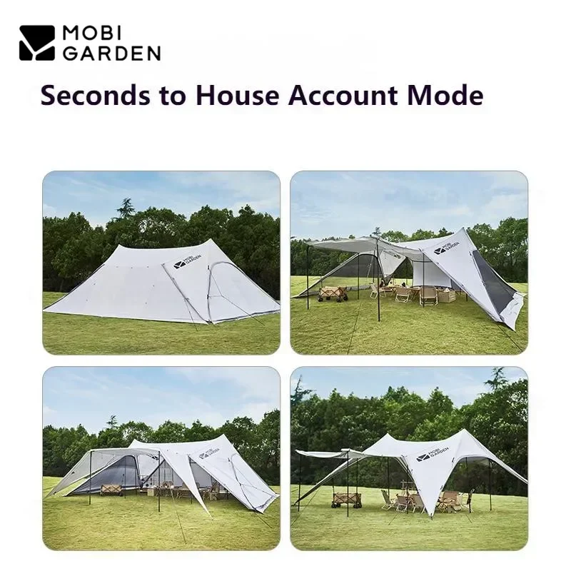 MOBI GARDEN Outdoor Camping 12-16 Persons Sun Shelter 48㎡ Rainproof Breathable Awning  Dinner Bonfire Party Hiking UV50+ Tent