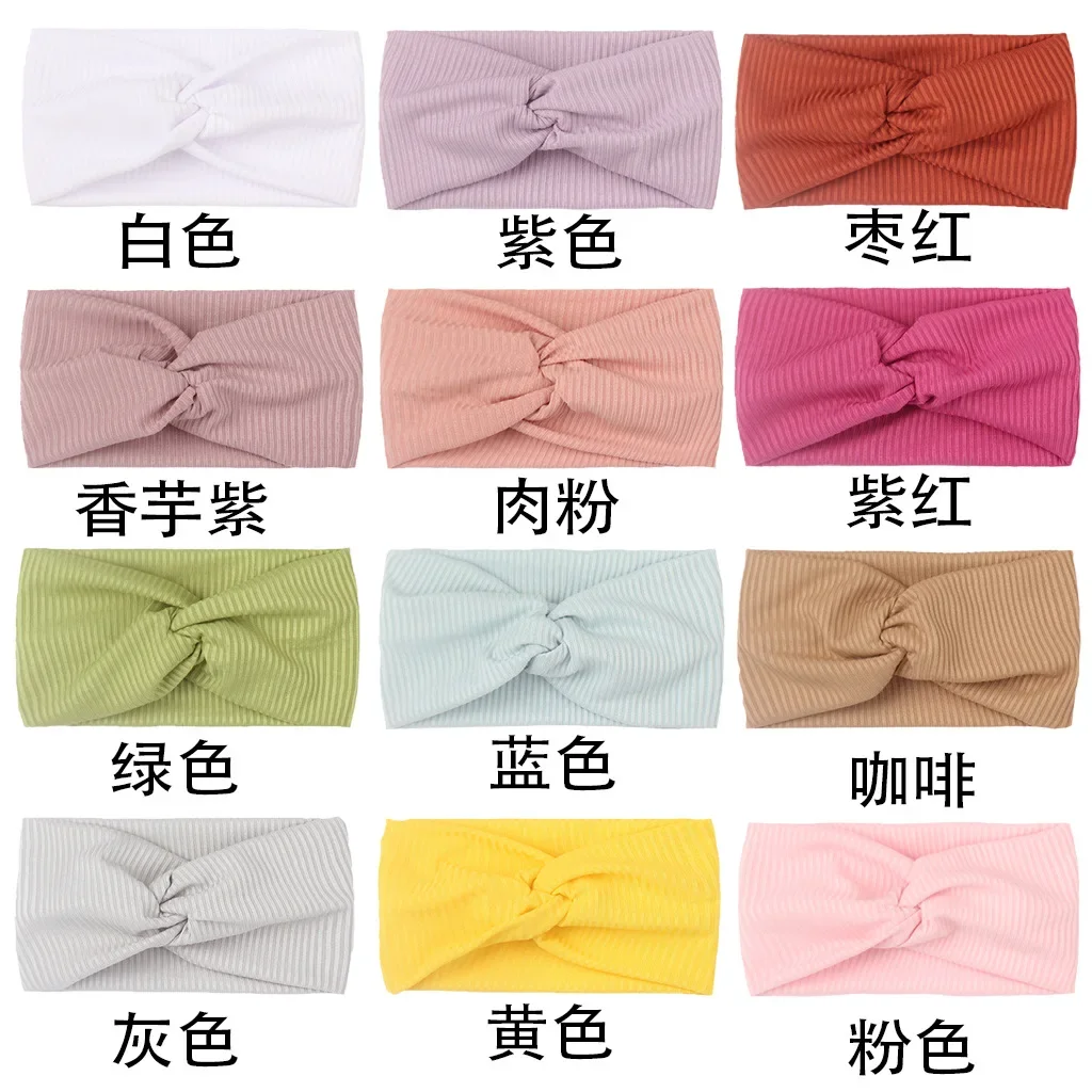 Bande de Sauna en Coton pour Bébé Fille, artificiel astique Doux, Solide, Triblockchain, Accessoires pour Cheveux, Printemps Été