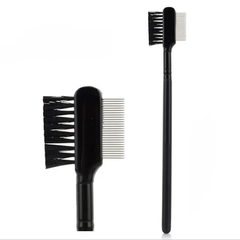 New Eyebrow Comb Eyelash Brush Steel Teeth Dual-Comb Extension Brush Metal Comb