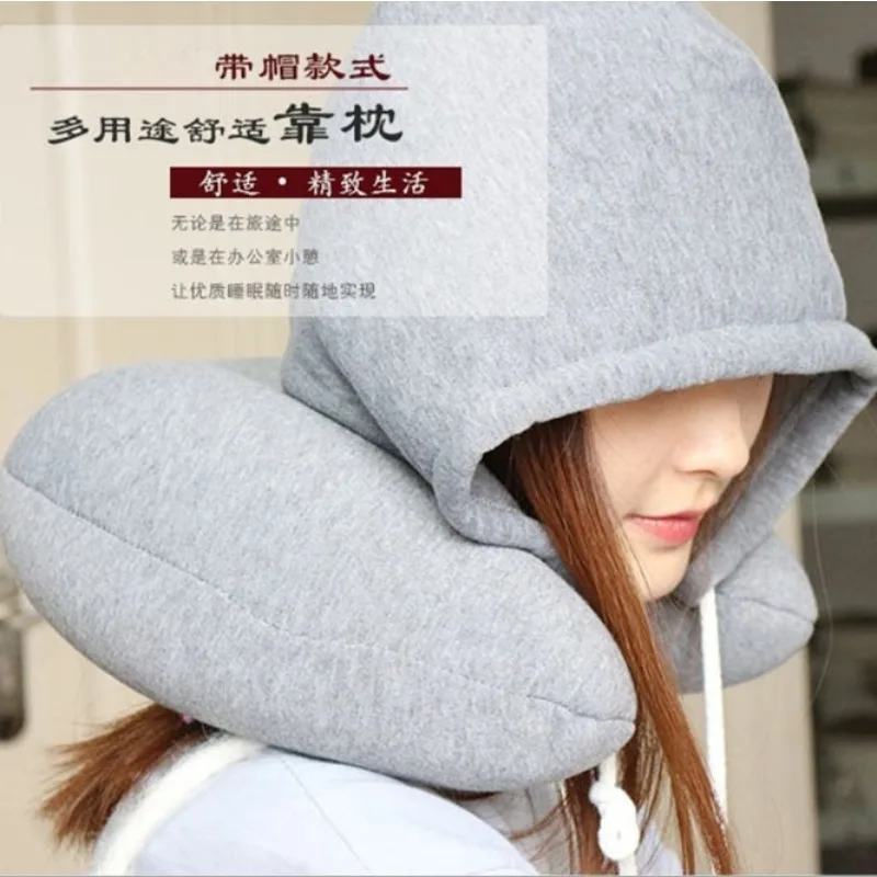 U-shaped Hooded Travel Home Pillows Car Seats Office Aircraft Pillows Neck Pillows Lightweight Sleeping Pads Popular New Models