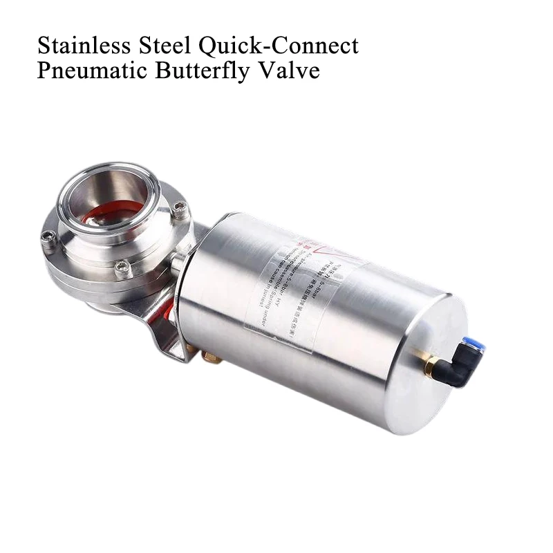 Stainless Steel Vertical Quick Installation Pneumatic Butterfly Valve Vertical Single Acting Pneumatic Sanitary Butterfly Valve