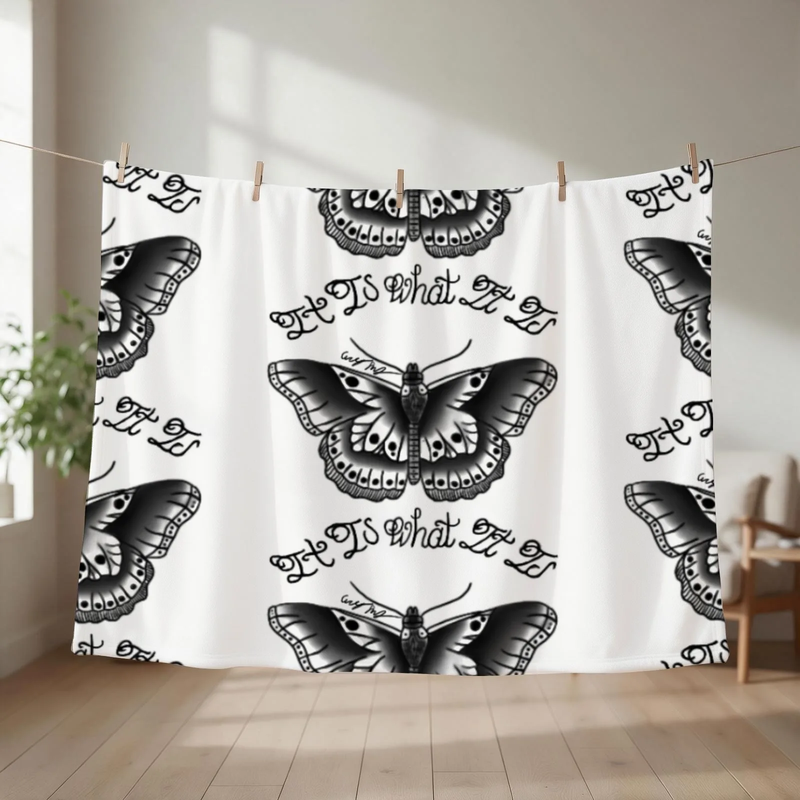 It Is What It Is Tattoo Set Throw Blanket couch cozy soft plush fuzzy picnic outdoor blanket