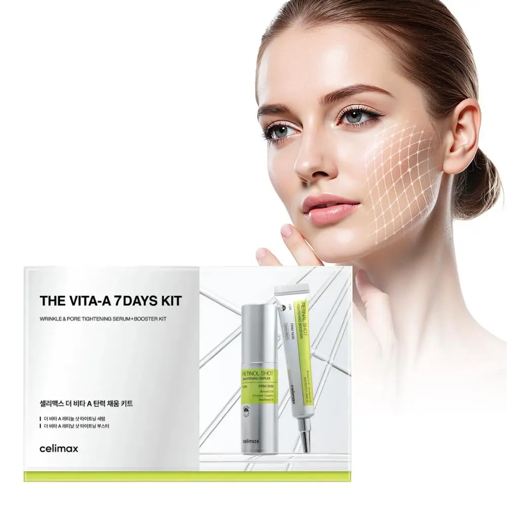 Celimax 7Days Vita-A Retinol Shot Kit 0.1% Retinol Anti-Wrinkle Pore Minimizing Collagen Production Deep Hydrating Skin Care