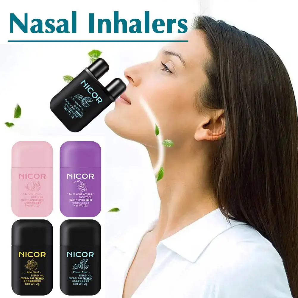 1pcs Nasal Suction Stick Refreshing Brainstorming Stick Sleepiness Avoid Empty Inhaler Aromatherapy Two Nostrils Tubes R9U8