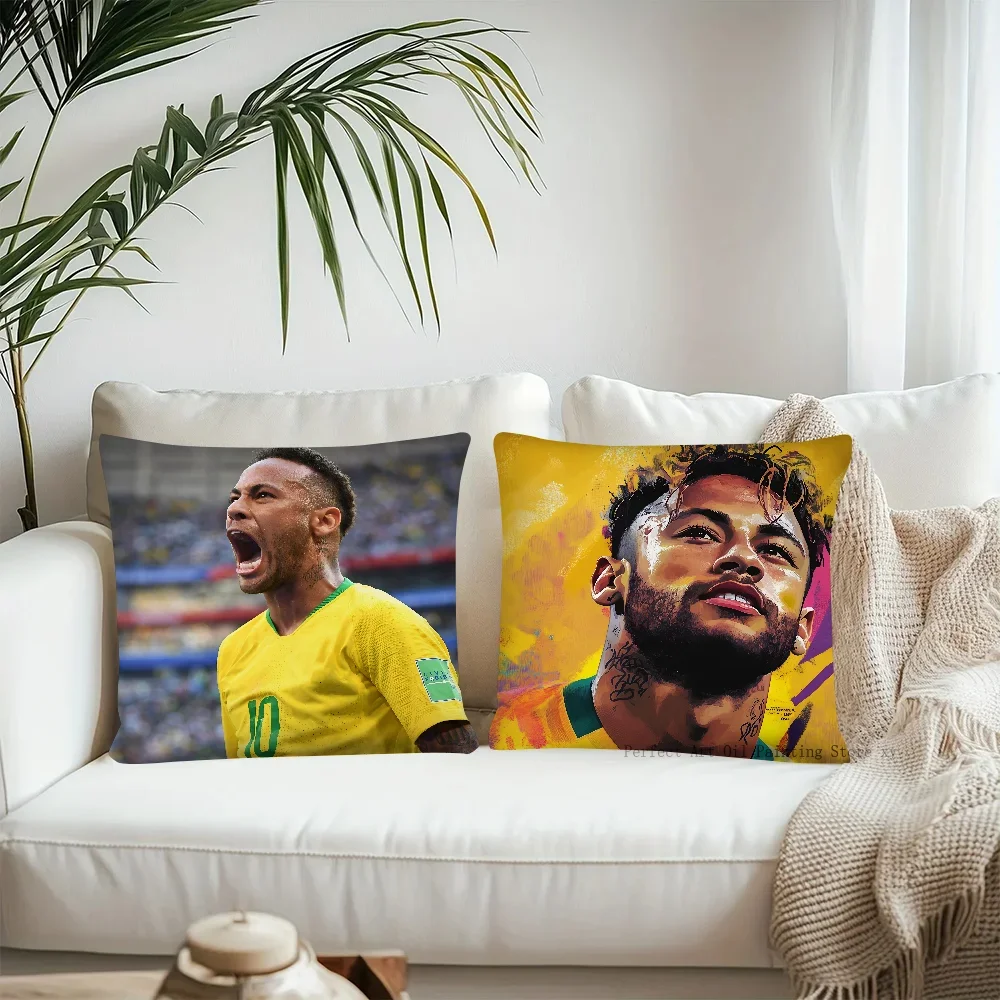 1PC F-Football N-Neymar Pillow Case Square Pillow Cushion Cover Bedroom Sofa Room Decoration Casual Pillow Cover