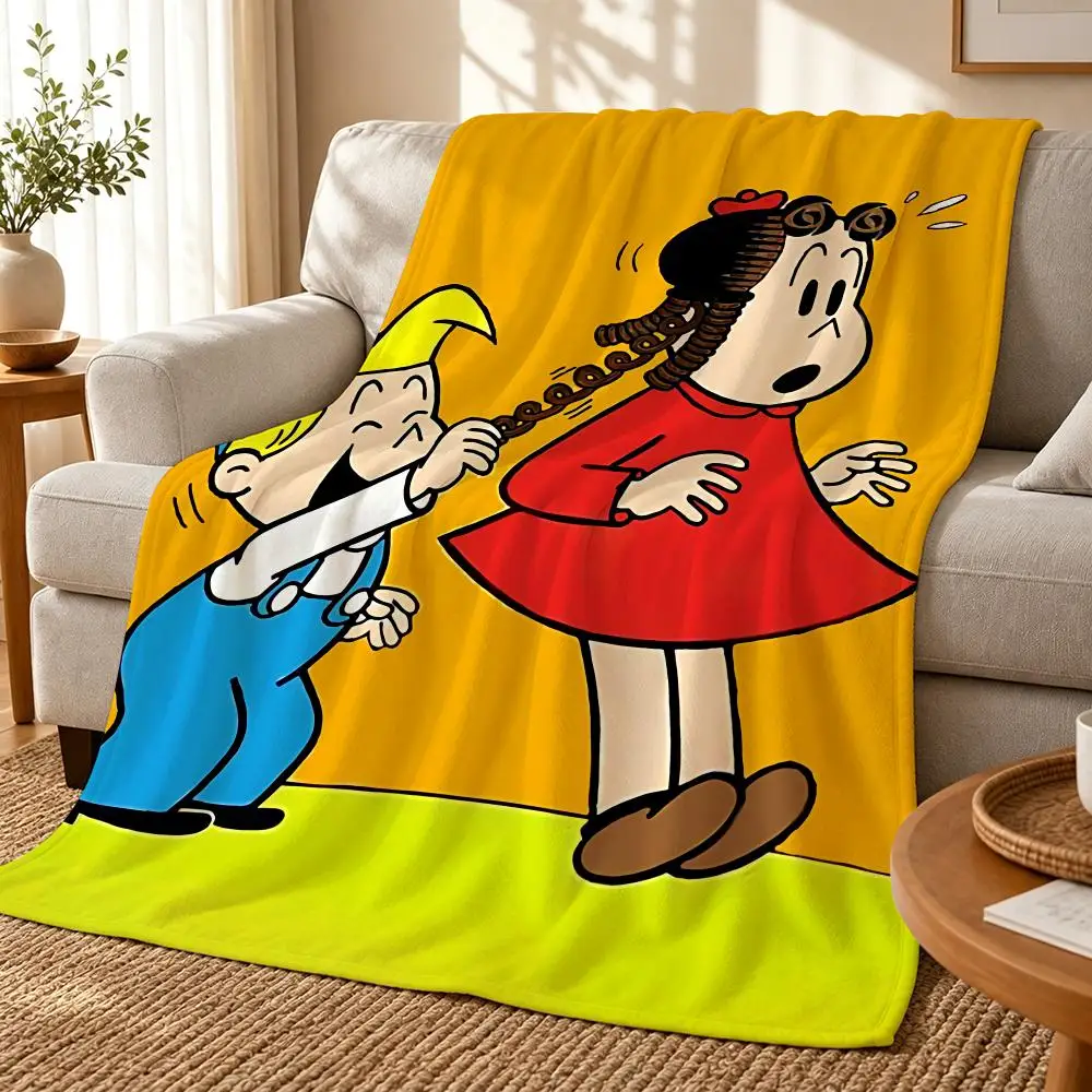 Anime The Little Lulu Show Throw 240g flannel blanket, suitable for sofas, beds, offices, exquisite gift blankets