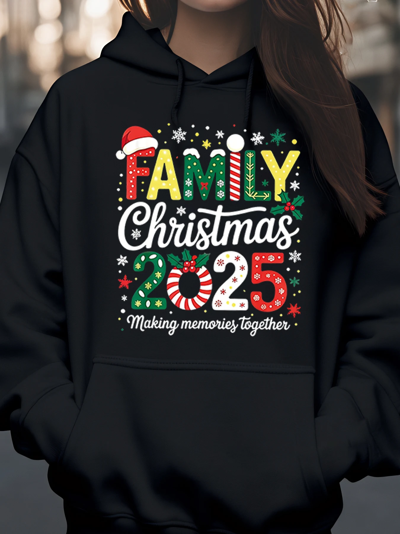 

Семейное Рождество 2025: толстовка с принтом воспоминаний вместе, праздничный подарок для семьи и друзей