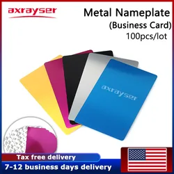 Placa de Metal de 100 piezas, tarjetas de visita, Material de aleación de aluminio Multicolor, marcador láser CO_2 de 5 colores para máquina de marcado láser