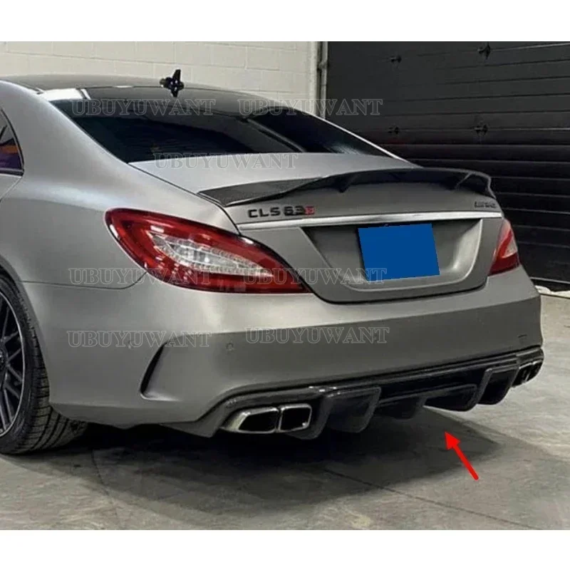 For Mercedes Benz CLS Class W218 CLS350 CLS63 Carbon Fiber Rear Bumper Diffuser Lip Spoiler 2011~2014