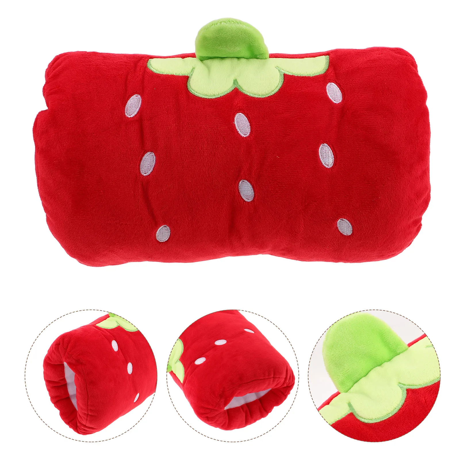 

Soft Durable Strawberry Hand Warmer Pillow Creative Design for Instant Warmth Comfortable for Any Setting Portable