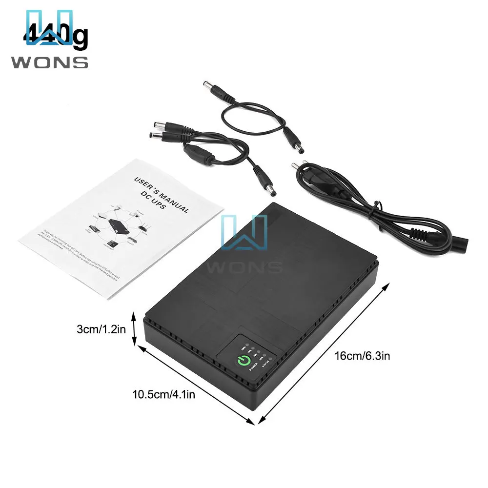 UPS Uninterruptible Power Supply 10400mAh 5V 9V 12V 2A 15V 24V 1A Battery Backup Unit Output for Wireless Router EU Plug