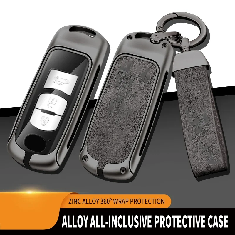 

For Mazda Car Key Case Cover 2 3 6 Atenza Axela Demio CX-5 CX5 CX-3 CX7 CX-9 2015 2016 2017 2018 2019 Leather Metal Accessories