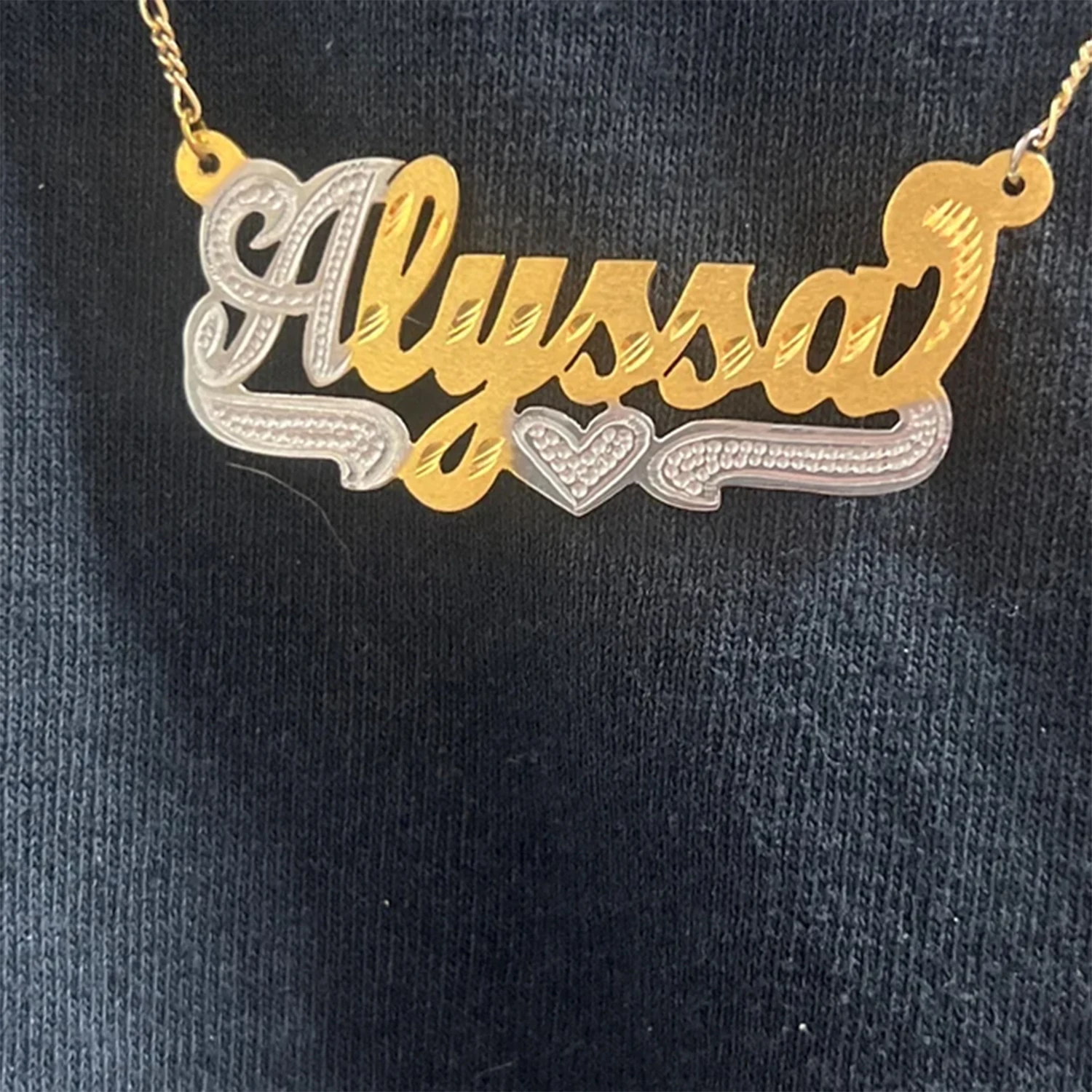 

Custom Script Name Stainless Steel Necklace Personalized 18K Gold Plated Jewelry Heart Accent Unique Fashion Necklaces Christmas